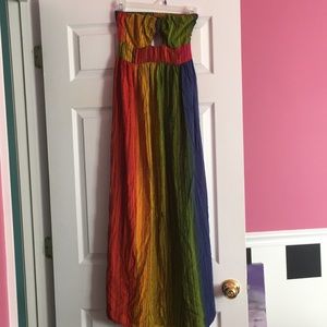 Rainbow strapless dress 🌈